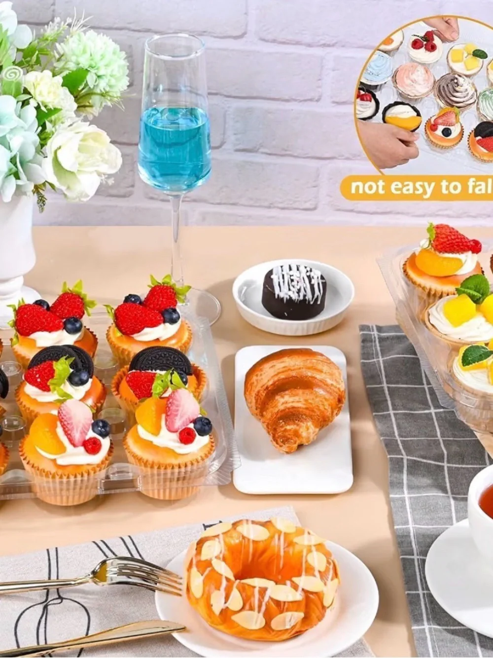 12 Count Cupcake Containers 12 Pack Cupcake Holders Plastic Stackable Cupcake